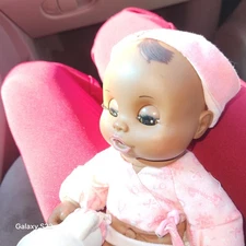 Vtg 1990 Tyco Toys Newborn Magic Bottle  African American Baby Doll