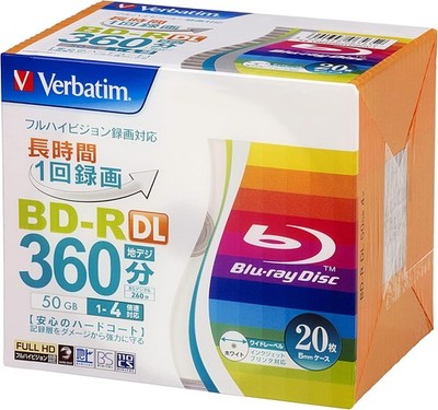 Verbatim Verbatim Blu-ray Discs (BD-R DL, 50GB, 20 Discs), Single-Sided, Pr