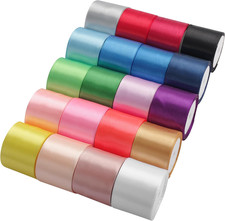 1-1/2 Inch Satin Ribbon Set 20 Rolls Rainbow Ribbon, 5 Yards Each Total 100 Y