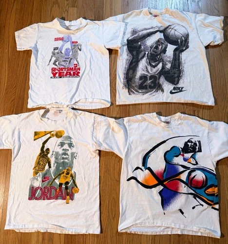 Vintage 90s Michael Jordan Nike T-Shirt Lot (4) – Rare Designs – As Is