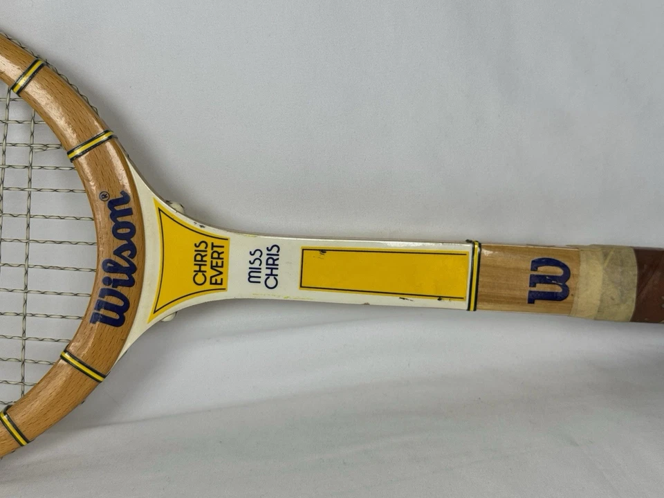 Wilson Chris Evert “Miss Chris” Wooden Tennis Racquet Vintage 4 3/8 Grip - Image 2 of 4