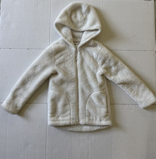 Old Navy Girls' 100 Polyester Full Zip Hooded Fuzzy Fleece Jacket Small 6/7 