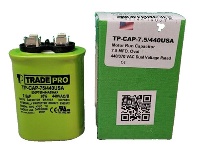 MARS TRADEPRO TP75440UO TP-CAP-7.5/440 7.5 MFD 440 Volt Oval Run Capacitor