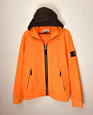 Stone Island Light Soft Shell-R Softshell Jacke mit Kapuze Orange Gr. L