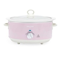Salter Retro 6.5L Slow Cooker 3 Heat Settings/Keep Warm for Family Cooking Pink