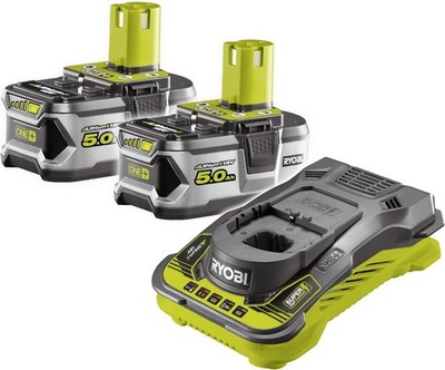 Ryobi 2 x 18 V OnePlus 5,0 Ah Lithium-Ionen-Akkus 1 x RC18150-250G