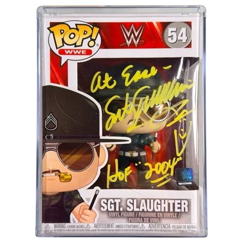 Funko Pop WWE 54 Sgt Slaughter Autographed Wrestling Figure Signed Rare Edition