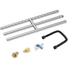 Durable 18" x 6" Stainless Steel Gas Fire Pit – Indoor & Outdoor Elegant Heating