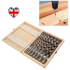 8 Piece Auger Wood Drill Bits Set 230mm Long Hex Shank Twist 6-20mm With Box UK