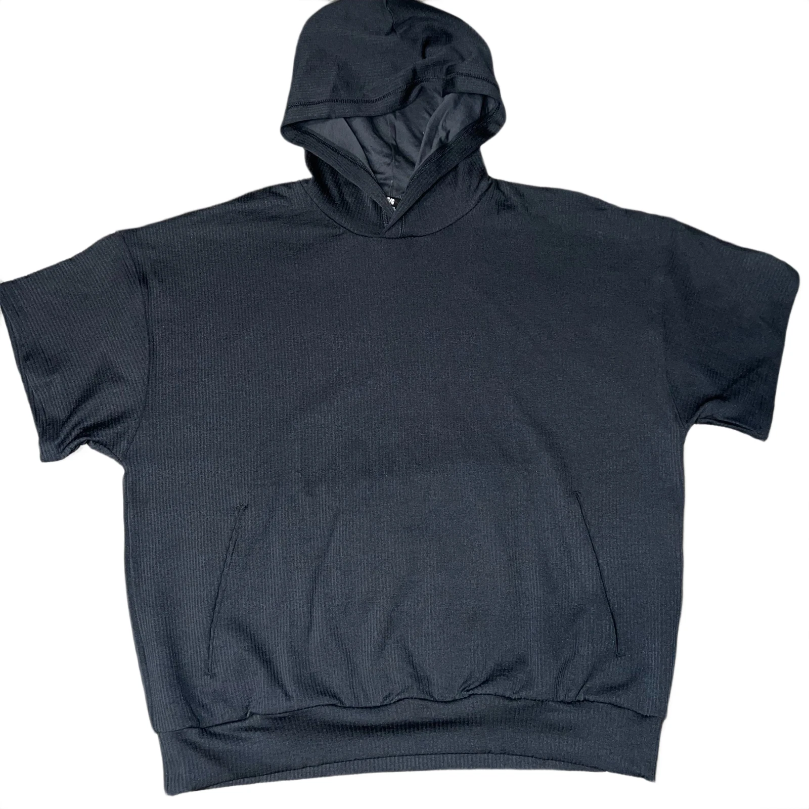 Under Armour Journey Rib Short Sleeve Hoodie Black Men's L 1385944-011 NWT