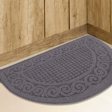 SASTYBALE Half Circle Kitchen Rugs 1'6 x 2'6 (Semicircular), B-grey 
