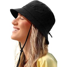 Waterproof Bucket Hat for Women Men Rain Hat UPF 50 Wide Brim Boonie Sun Hat Fo