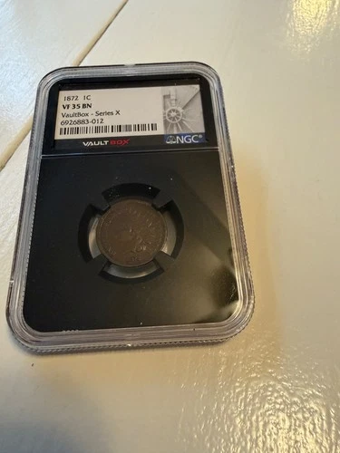 1872 Indian Head Cent NGC VF 35 BN Vaultbox