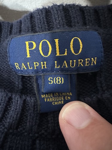 Polo Ralph Lauren Sweater Size Small (8) Boys Youth Size Cable Knit Sweater - Picture 5 of 10