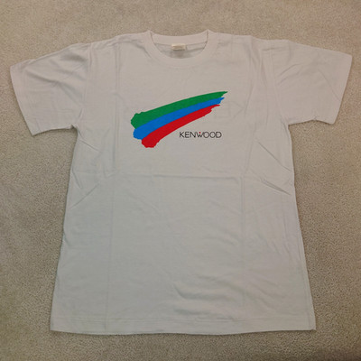VINTAGE 90s Kenwood Short Sleeve White T Shirt 100% Cotton Single Stitch Medium