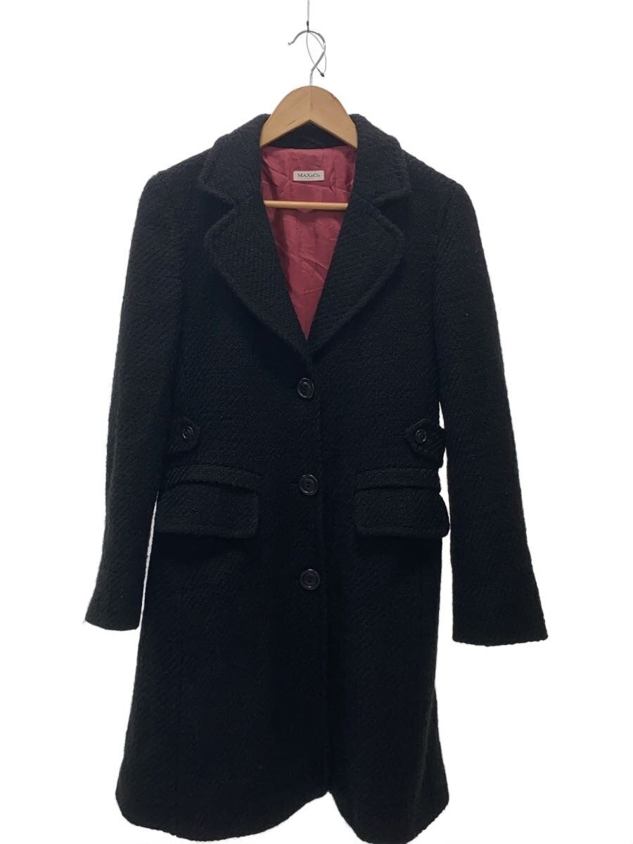 Max Co Chester Coat/36/Acrylic/Blk/Plain 12501