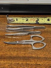 VTG La Cross Silver Tweezers / Scissors  Made in USA  LOT of 3