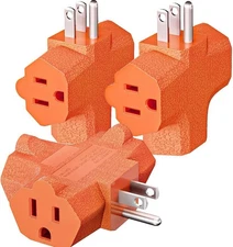 3-Outlet Grounding Adapter, Kasonic [UL Listed] Plug Extender, Heavy-Duty Groun