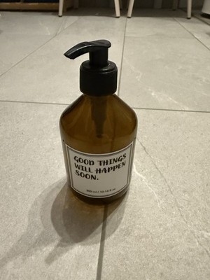 Seifenspender Braunglas ''Good Things Will Happen Soon''