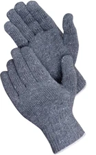 12 PR. GRAY COTTON BLEND STRING KNIT PROTECTIVE WORK GLOVES GLOVE LINERS LARGE