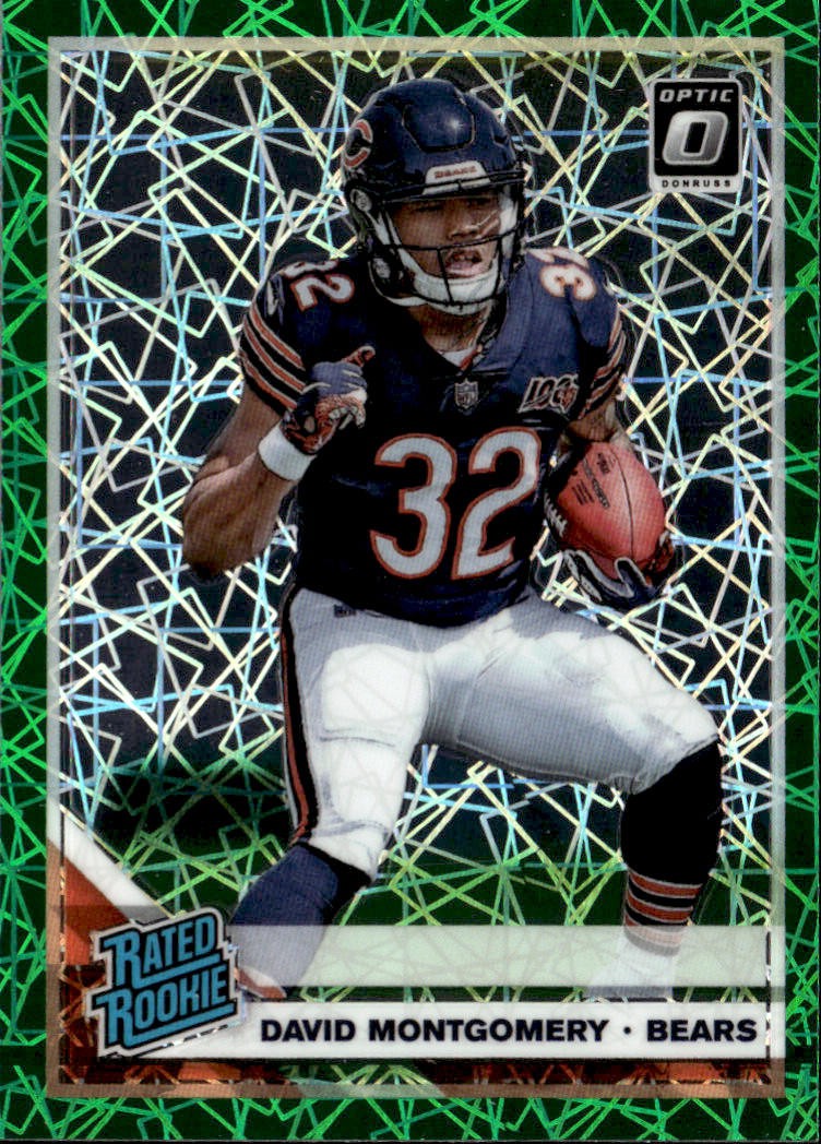2019 Donruss Optic Green Velocity- #161 David Montgomery NM. RC!