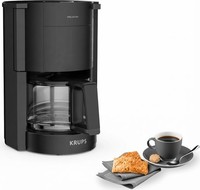 Krups Proaroma Filterkaffeemaschine Glaskanne 1,25L 10-15 Tassen Schwarz KM309