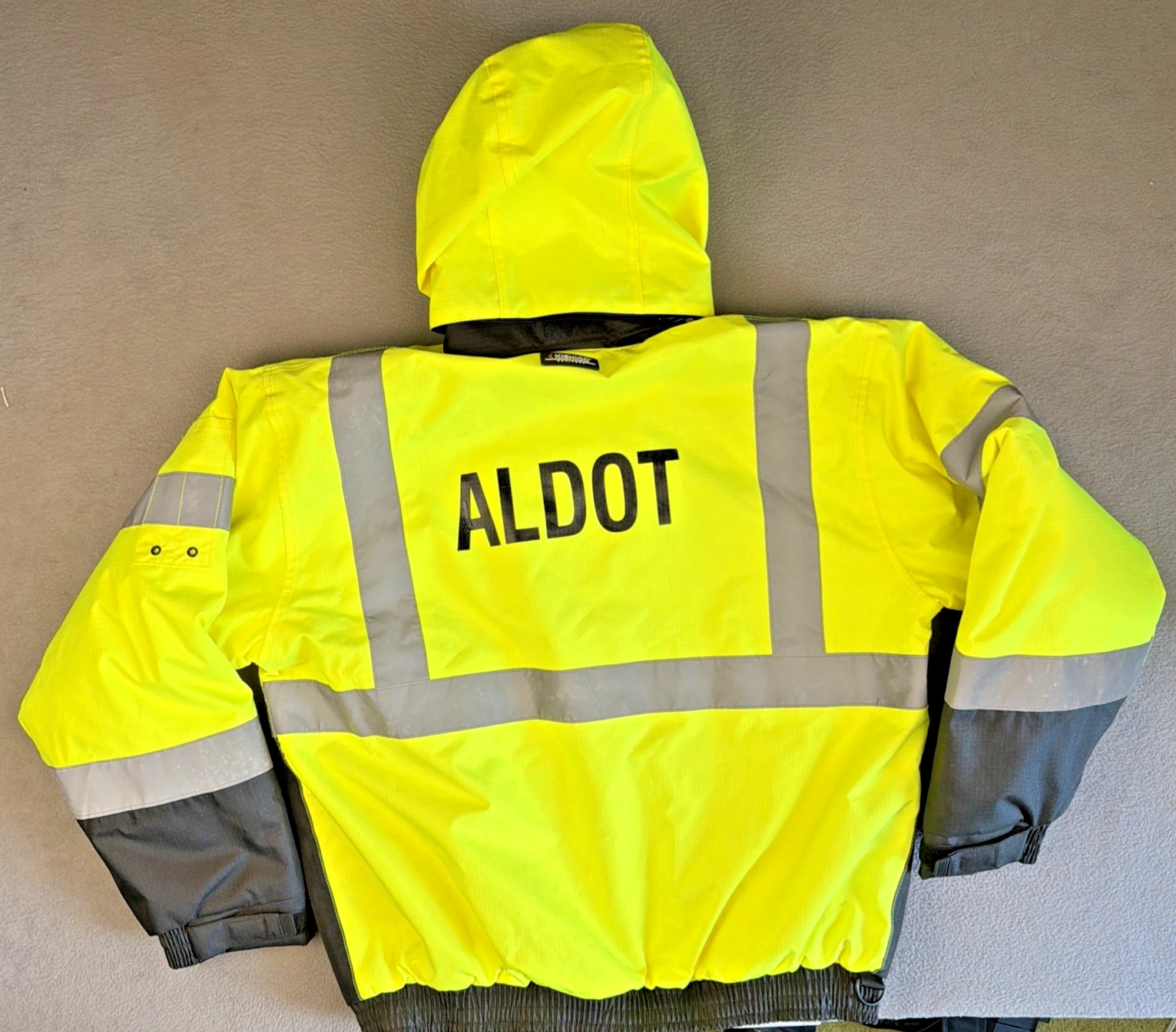 Kishigo Ripstop Bomber Jacket Hi Vis Yellow Reflective Men Medium JS130 VG image 2