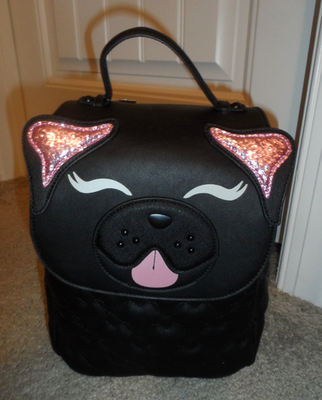 Adorable Betsey Johnson black quilted dog XOBuddy leather  display picture 1