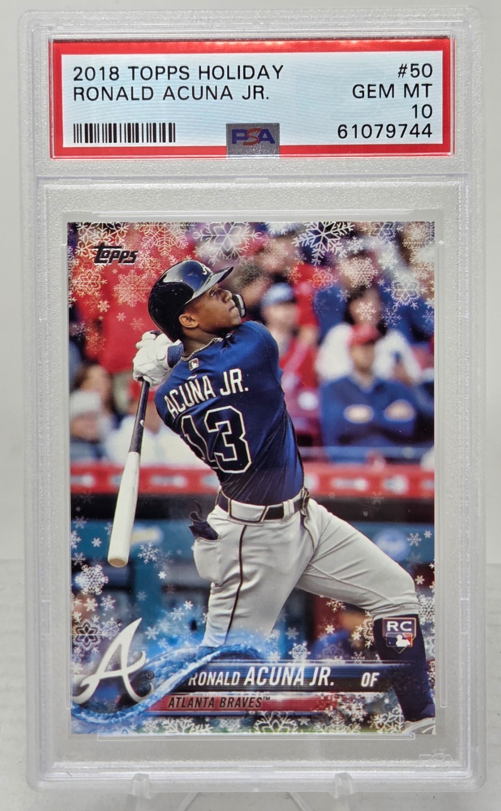 2018 Topps Holiday RONALD ACUNA JR. Rookie Card PSA 10 Gem Mint