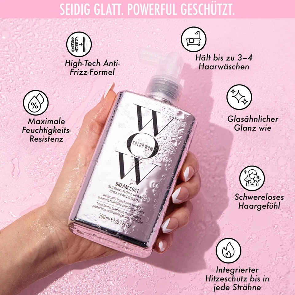 Anti Frizz Spray Glanzspray Wow Dream Coat Hair Hitzeschutz für Haare 200ml - Bild 3 von 4