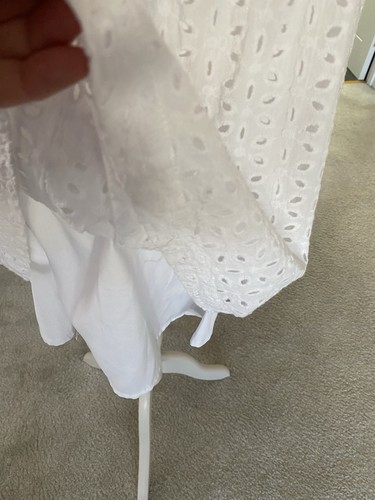 White Cotton Broiderie Dress Size 12 Forever 21 Vgc - Picture 6 of 11