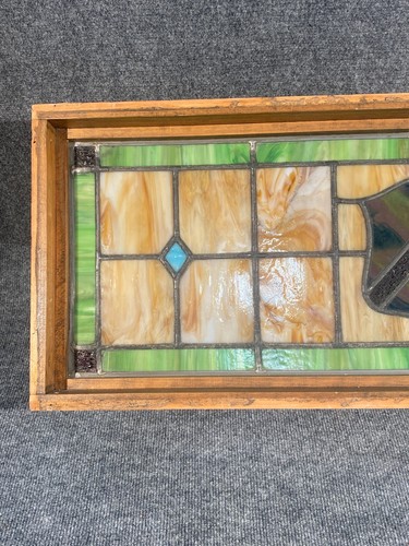 VTG 36" x 12" Stunning Handcrafted stained glass window/door panel ~ See Details - Picture 3 of 15