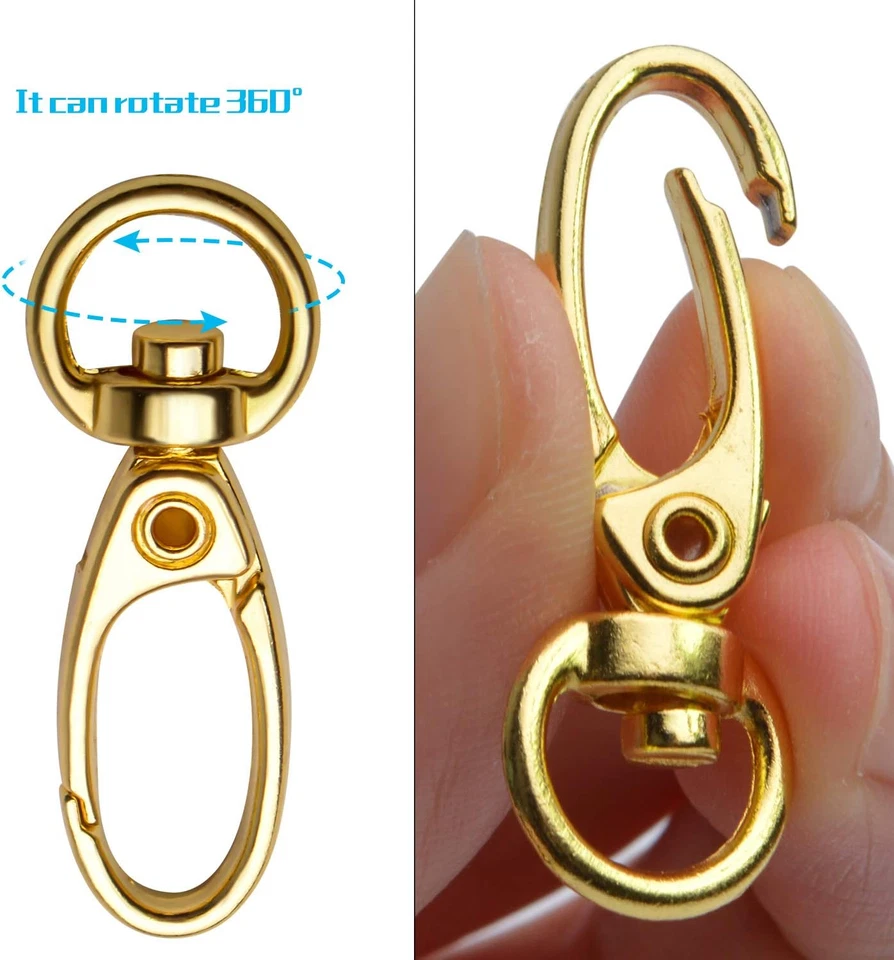 Swivel Clasp Clips,50Pcs 35Mm Swivel Trigger Clips Metal Keyring Clasps Snap Hoo - Image 2 of 4
