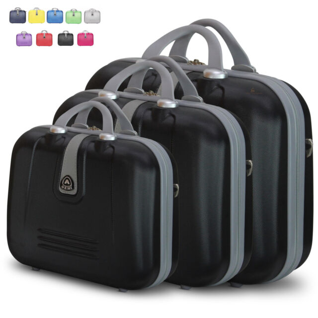 Set 3 Beauty Case Con Tracolla Rigido in ABS Ultraleggere Bagaglio a Mano 188 Set 3 Beauty Case Con Tracolla Rigido in ABS Ultraleggere Bagaglio a Mano 188