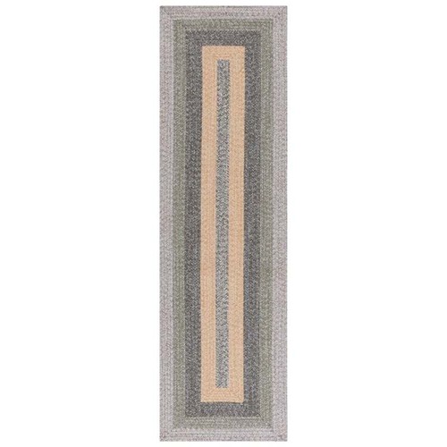 Safavieh Braided 5'-0" x 5'-0" Round Hand Woven Rug in Gray / Green - Picture 6 of 7