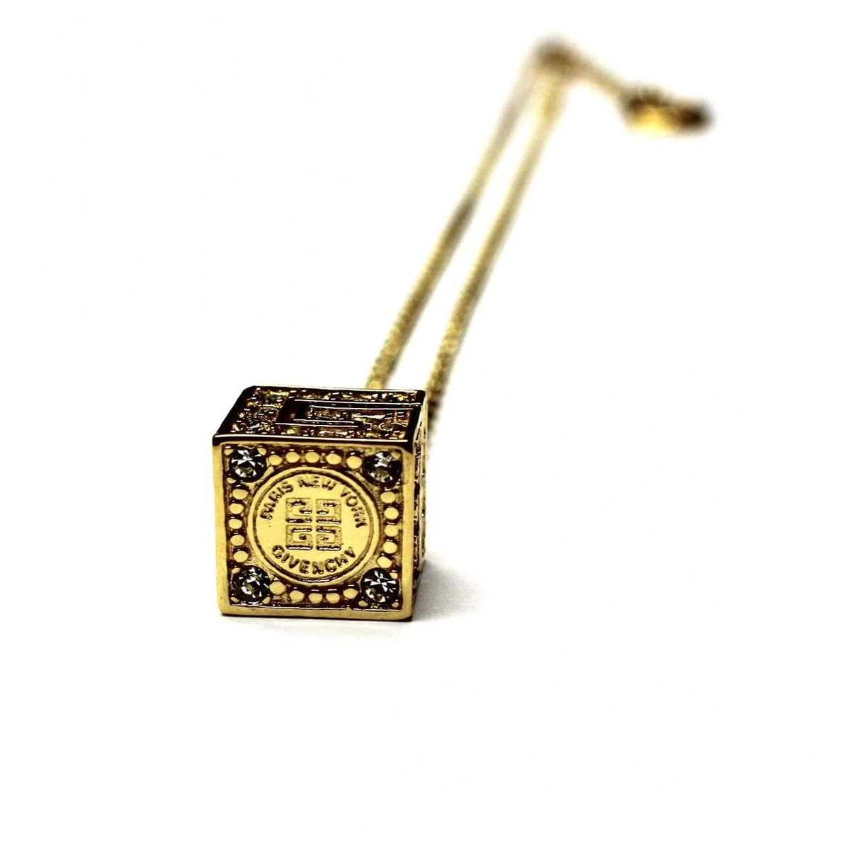 【関税&送料込み】Givenchy DACcolletAC G Cube Gold Givenchy G Cube Normal Link Necklace with Crystal