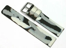 18MM 20MM WATCH STRAP SILICON SNOW CAMOUFLAGE PATTERN FROM ZRC FRANCE SPORT NEW