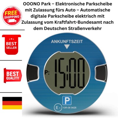 OOONO Park - Electronic Parking Disc with Approval for Car - Automatic Digital 