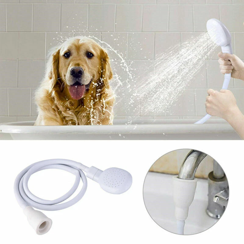 300 cm Push On Single Tap Bath Sink Shower Head Hose Kit For Hairdresser Pet UK - Immagine 3 di 4