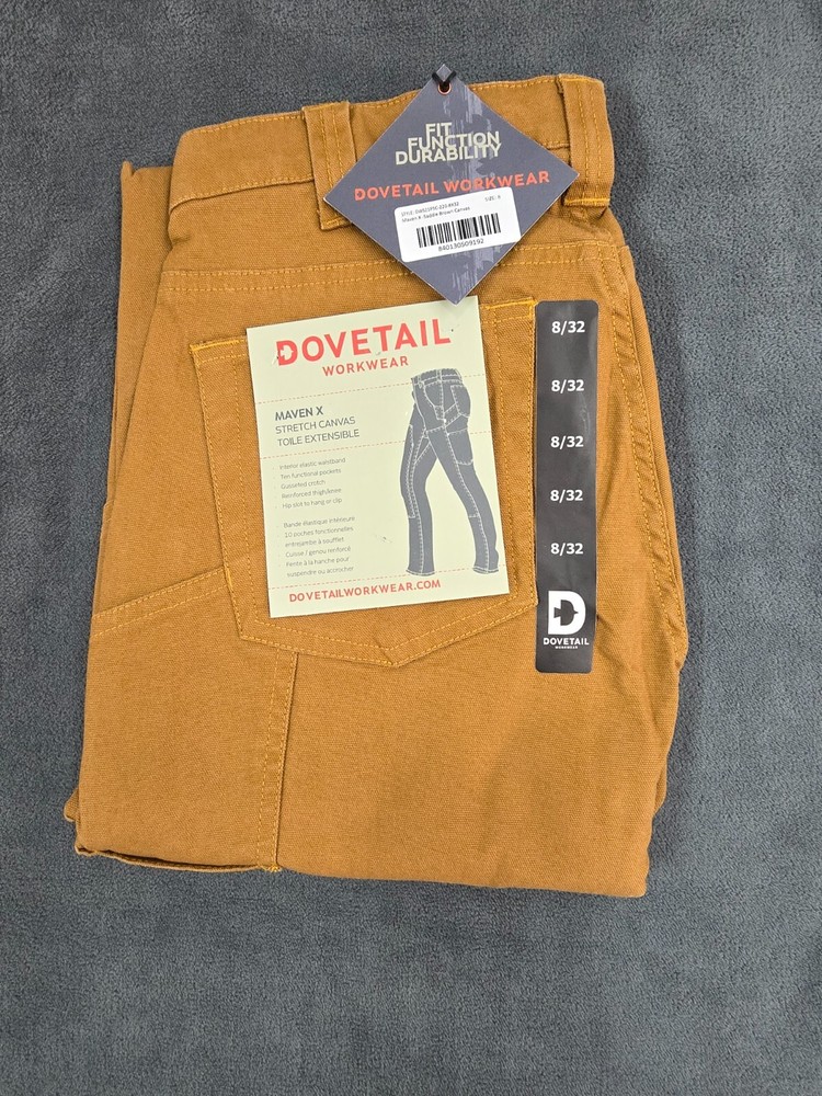 Dovetail Workwear Maven X Saddle Brown Canvas Pants 8x32  