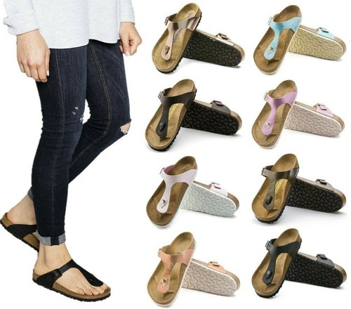 Cork Footbed Thong Sandals Unisex Flip 