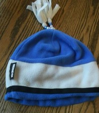 Obermeyer Blue/White Beaded Tassel Beanie Polyester Fleece Junior Size EUC