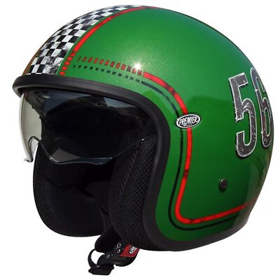 Premier Vintage Jethelm FL6 mit Visier Retro-Motorrad-Helm ECE