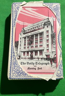 STEUERVERPACKT alte Vintage * TÄGLICHE TELEGRAFENZEITUNG * Werbung Spielkarten