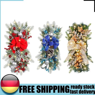 Staircase Wreath LED Lights Swag Trim Garland Ornament Door Window Decoration