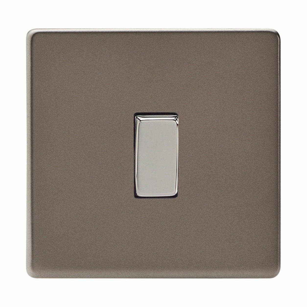 Varilight XDR1S Screwless Pewter 1 Gang 10A 1 or 2 Way Rocker Light Switch