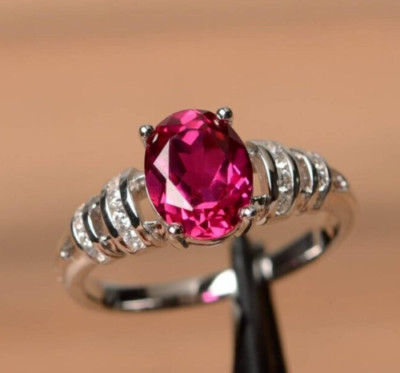 Silver Plated Simple And Elegant Ring For Valentine Gift 2.1 CT CZ Wedding Band
