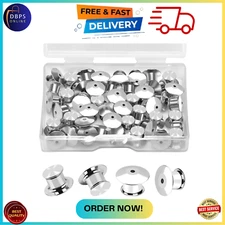 30PCS Locking Pin Backs Locking Pin Keepers Clasp Metal Pin Locks Back