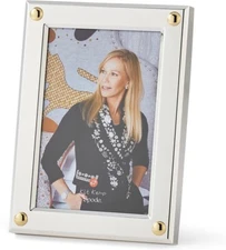 Spode Kit Kemp 5x7 Photo Frame | Cabochon Design | Silverplate Velvet Backing