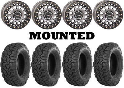 Kit 4 ITP UltraCross R-Spec 32x10-15 on System 3 SB-6 Beadlock Gray Narrow POL5